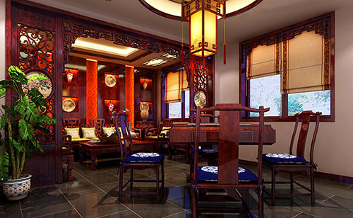 武江古典中式风格茶楼包间设计装修效果图